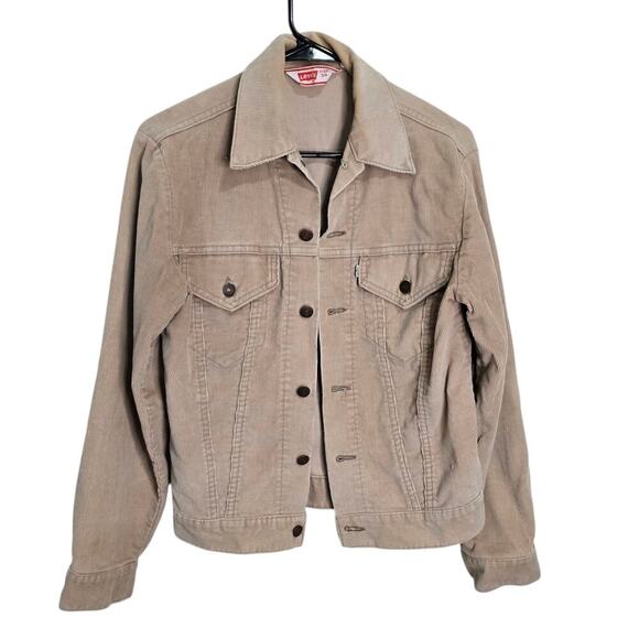 Vintage 70s Levi's Corduroy Trucker Jacket Size XS (34) Made in USA Pockets - Picture 2 of 11